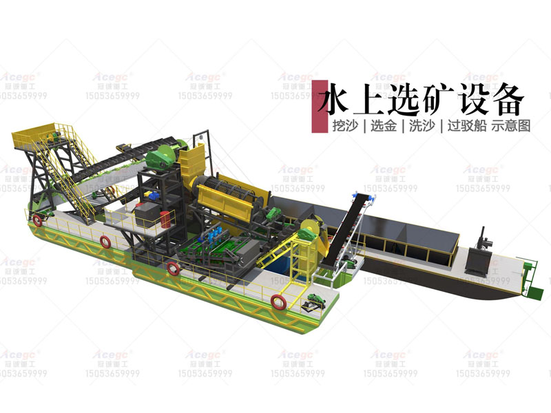 挖沙選金洗沙過(guò)駁船